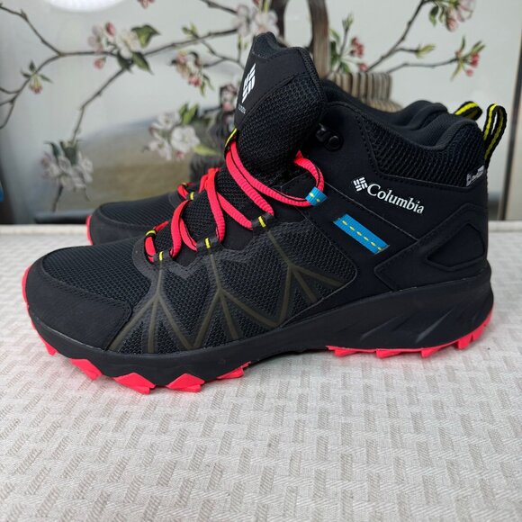Columbia Womens Peakfreak II Mid Outdry Hiking Boots Size 11 Black/Red Ortholite - Picture 2 of 9